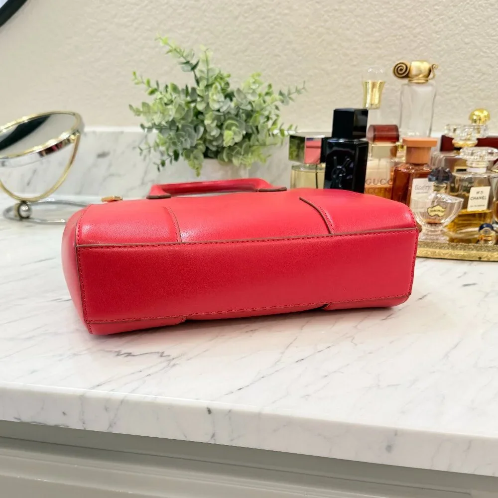 Love Moschino Red Vegan Leather Bag with Gold Hardware Worn Once - Picture 14 of 17